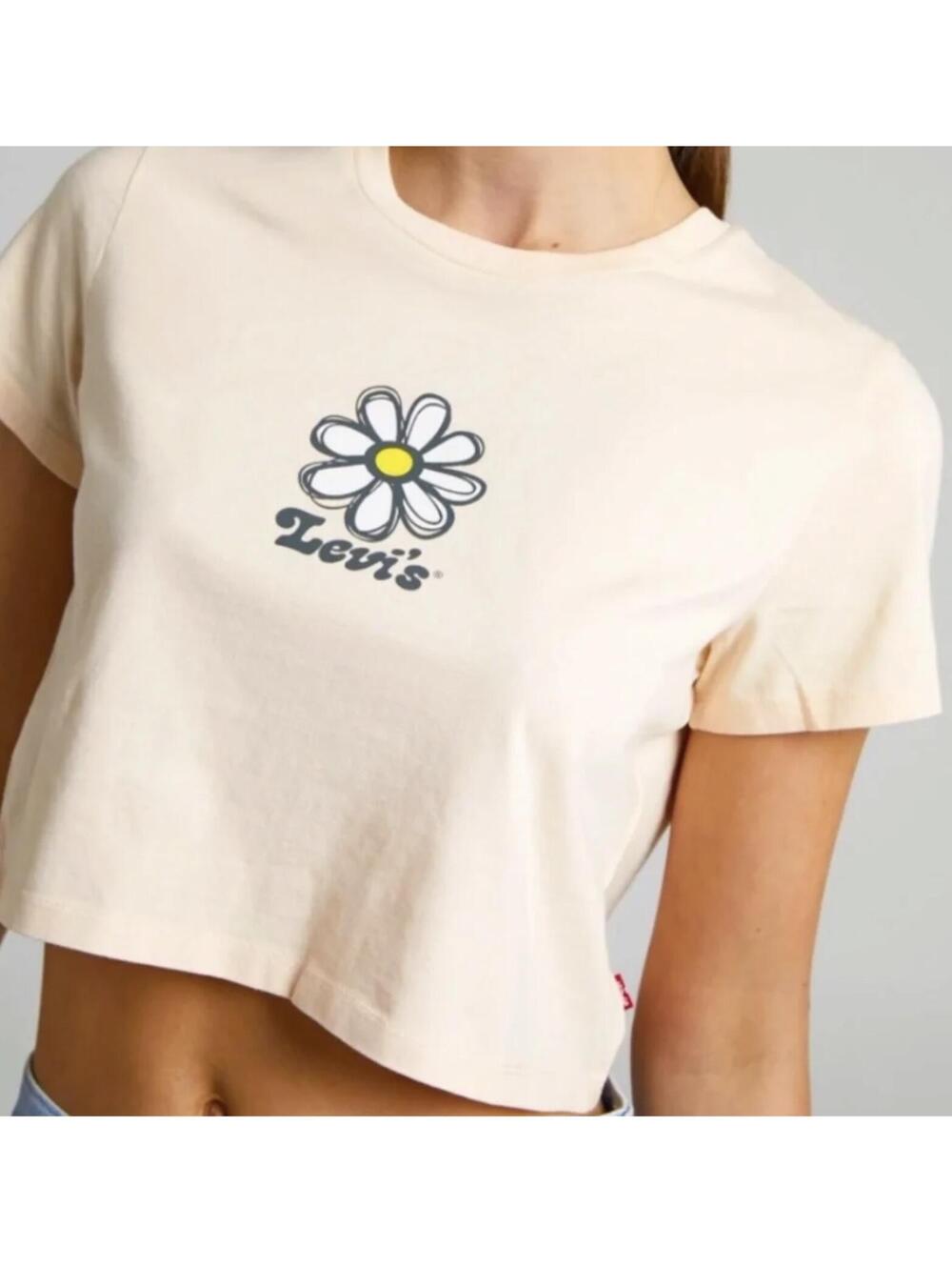 Levi's Daisy peach crop top
